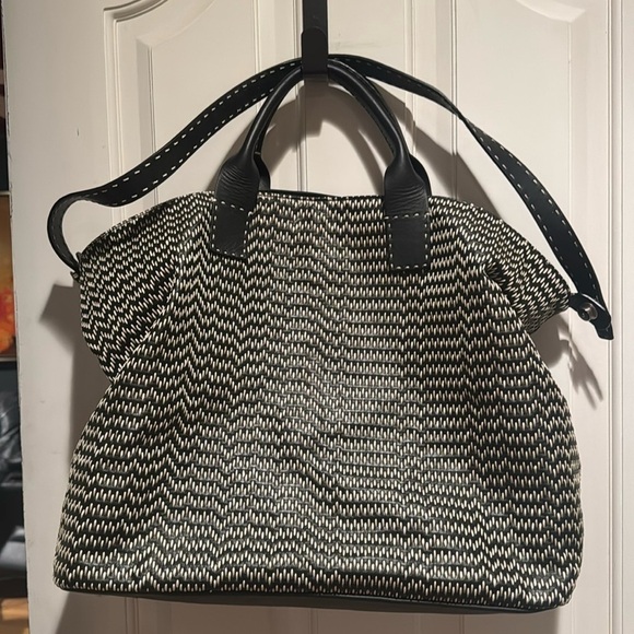 Gianni Segatta big black and white leather bag. Made in Italy 🇮🇹 - Picture 1 of 10